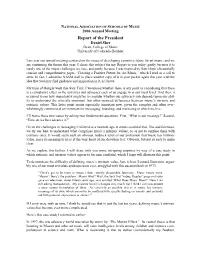 Report of the President Daniel Sher Dean, College of Music University of Colorado-Boulder