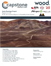 Santo Domingo Project Region III, Chile NI 43-101 Technical Report on Feasibility Study Update