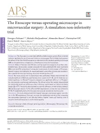 The Exoscope Versus Operating Microscope in Microvascular Surgery
