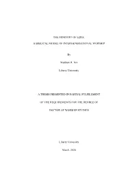 The Ministry of Ezra: a Biblical Model of Intergenerational Worship