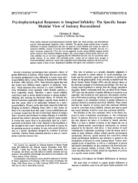 The Specific Innate Modular View of Jealousy Reconsidered