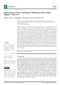 Application of Deep Learning on Millimeter-Wave Radar Signals: a Review