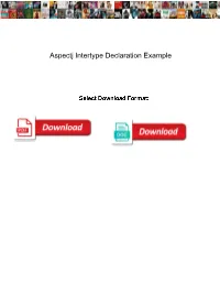 Aspectj Intertype Declaration Example