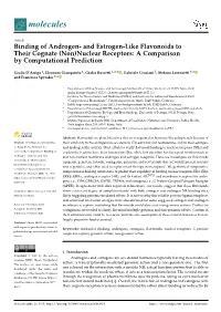 Binding of Androgen- and Estrogen-Like Flavonoids to Their Cognate (Non)Nuclear Receptors: a Comparison by Computational Prediction