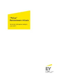 EY Technical Intelligence Analysis