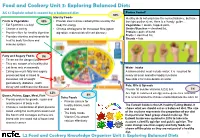 Food and Cookery Unit 3: Exploring Balanced Diets