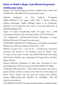 Notes on Rubik's Magic Cube #David Singmaster