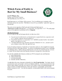 Which Form of Entity Is Best for My Small Business?