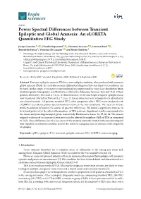 An Eloreta Quantitative EEG Study