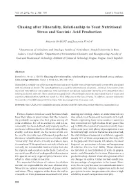 Chasing After Minerality, Relationship to Yeast Nutritional Stress and Succinic Acid Production