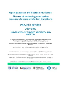 Open Badges in Scottish HE Sector