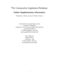 The Comparative Legislators Database