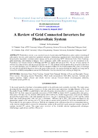 A Review of Grid Connected Inverters for Photovoltaic System