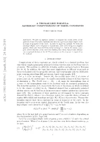 Arxiv:1901.08459V1 [Math.AG]