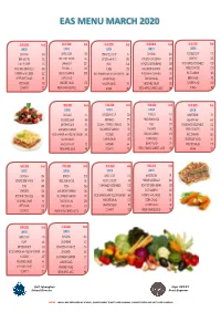 Eas Menu March 2020