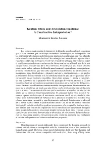 Kantian Ethics and Aristotelian Emotions: a Constructive Interpretation*
