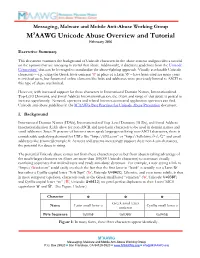 M3AAWG Unicode Abuse Overview and Tutorial February 2016