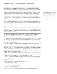 Modal Metalogic: Completeness