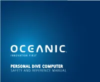 Personal Dive Computer Safety and Reference Manual