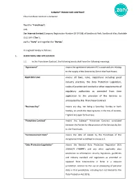 Zen Subway Franchisee Terms and Conditions