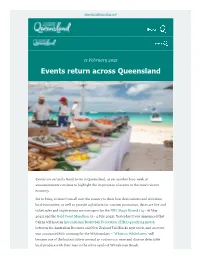 11 February 2021 Events Return Across Queensland