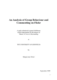 An Analysis of Group Behaviour and Commenting on Flickr