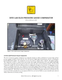 Dive Lab Xlds Pressure Gauge Comparator Dlgcomp31616 Mw