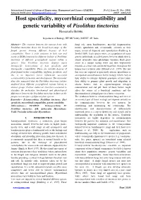 Host Specificity, Mycorrhizal Compatibility and Genetic Variability of Pisolithus Tinctorius Hemavathi Bobbu