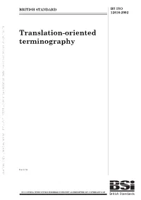 ISO 12616 Translation-Oriented Terminography