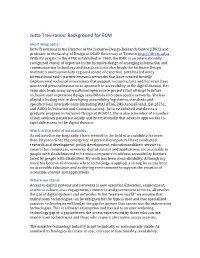 Jutta Treviranus: Background For