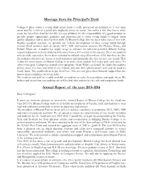 Message from the Principal's Desk Annual Report of the Year 2015-2016