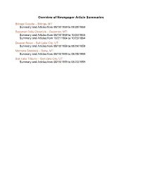 Overview of Newspaper Article Summaries