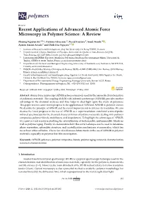 Recent Applications of Advanced Atomic Force Microscopy in Polymer Science: a Review