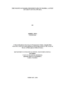 The Politics of Sharia Implementation in Nigeria ; A