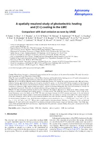 A Spatially Resolved Study of Photoelectric Heating and [C Ii] Cooling in the LMC Comparison with Dust Emission As Seen by SAGE