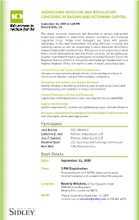 Addressing Investor and Regulatory Concerns in Raising and Retaining Capital