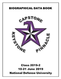BIOGRAPHICAL DATA BOO KK Class 2019-2 10-21 June 2019 National Defense University