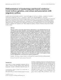 Differentiation of Tundra/Taiga and Boreal Coniferous