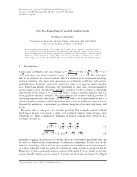 On the Denesting of Nested Square Roots