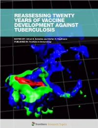 Reassessing Twenty Years of Vaccine Development Against Tuberculosis Edited by : Ulrich E