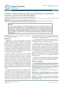 Synthesis, Characterisation and Biological Evaluation Of