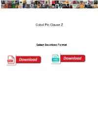 Cobol Pic Clause Z