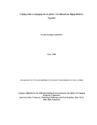 Coping with a Changing Forest Policy: Livelihoods in Mpigi District, Uganda