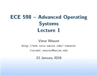 ECE 598 – Advanced Operating Systems Lecture 1