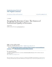 Escaping the Resource Curse: the Sources of Institutional Quality In