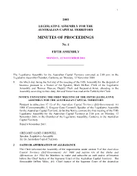 Minutes of Proceedings