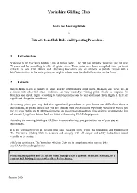 Notes for Visiting Pilots 2020