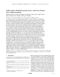 SHARAD), Pedestal Craters, and the Lost Martian Layers: Initial Assessments Daniel Cahn Nunes,1 Suzanne E