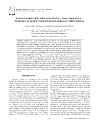 Structural Analysis of the Collar of the Vredefort Dome, South Africa— Significance for Impact-Related Deformation and Central Uplift Formation