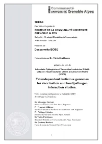 Tat-Independent Lentivirus Genomes for Vaccination and Host/Pathogen Interaction Studies